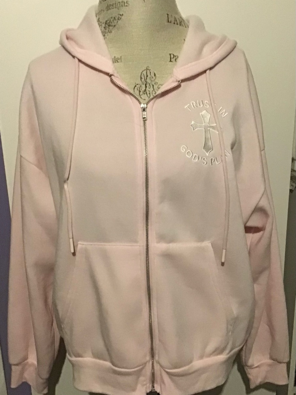 Light Pink Zip Hoodie Jacket - Unbranded